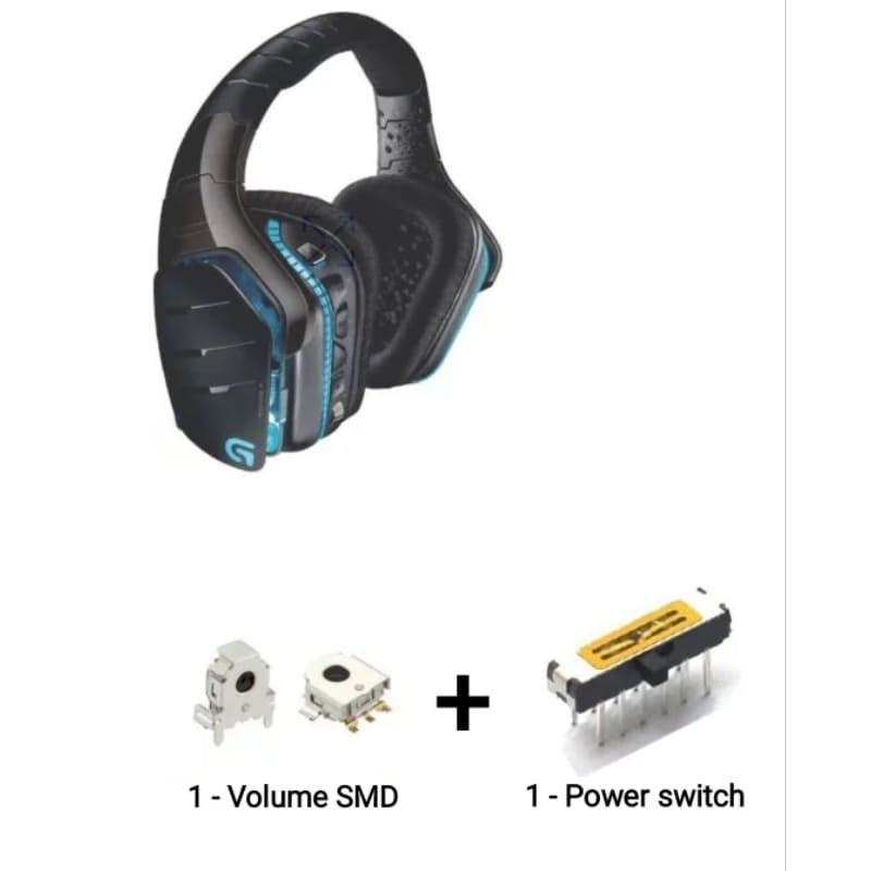 Kit reparo headset Logitech G935 G933 G635 G633 Botão de volume Botão liga desliga Power Codificador Volume