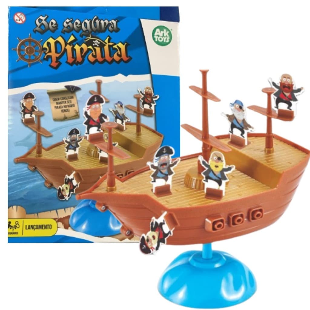 Jogo Se Segura Pirata Brinquedo De Equilíbrio BARCO + 38 ACESSORIOS Interativo TABULEIRO NAVIO