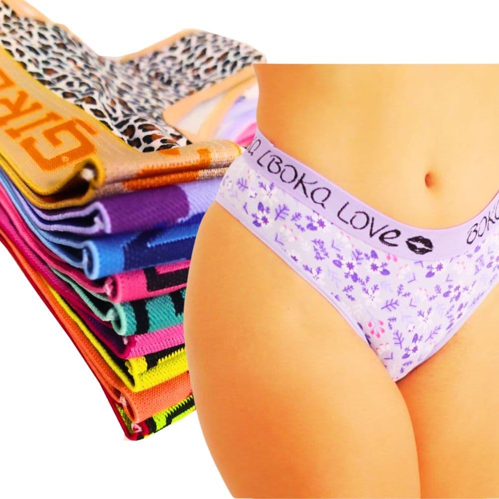 Kit 10 calcinha de algodão cotton tanga conforto cós largo feminina