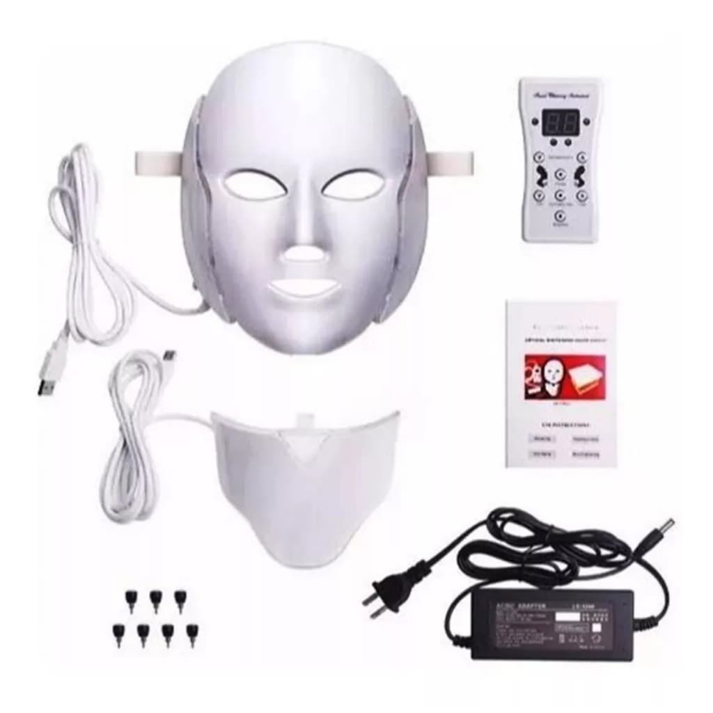 Mascara de Led Facial E Pescoço led Terapia 7 Cores Estetica Fototerapia 110V/220V