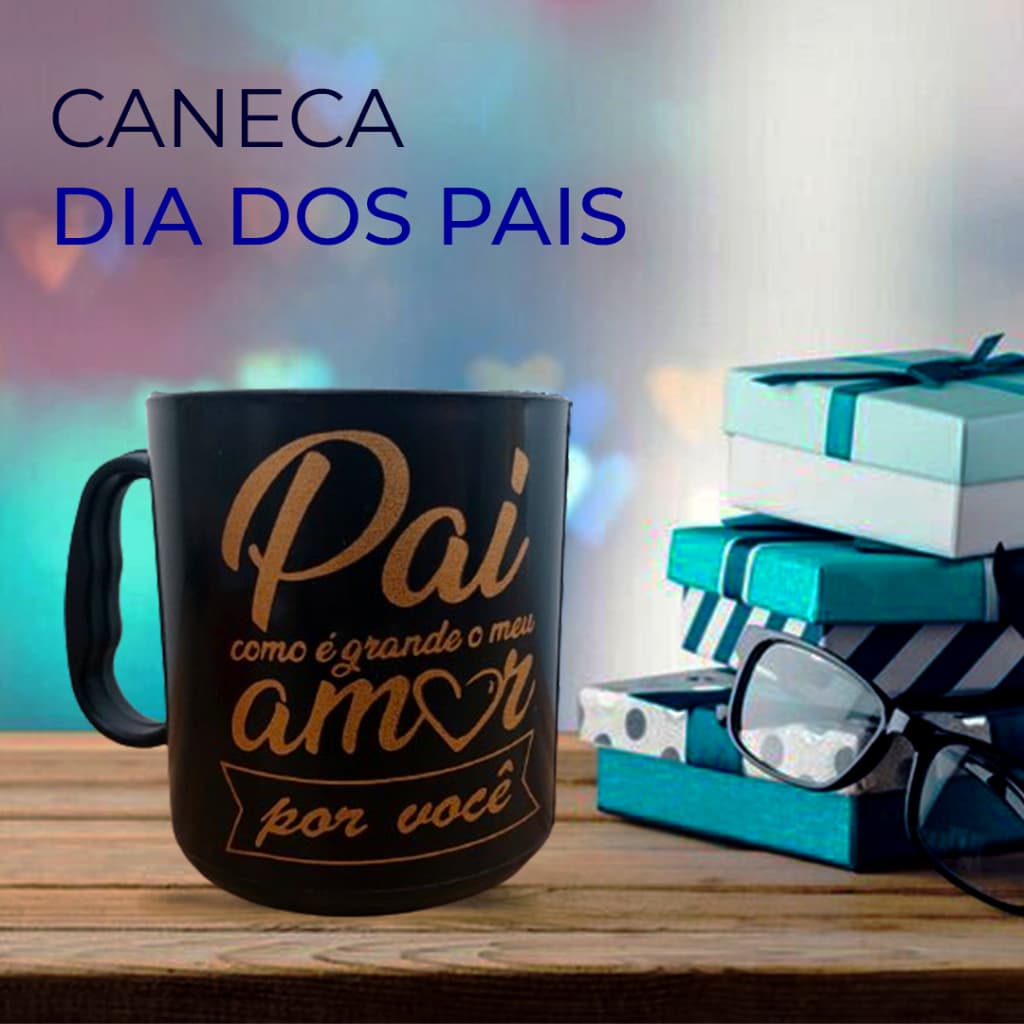KIT COM 20 CANECAS  PAI COMO É GRANDE MEU AMOR POR VOCÊ PLASTICO  400ML DIA DOS PAIS
