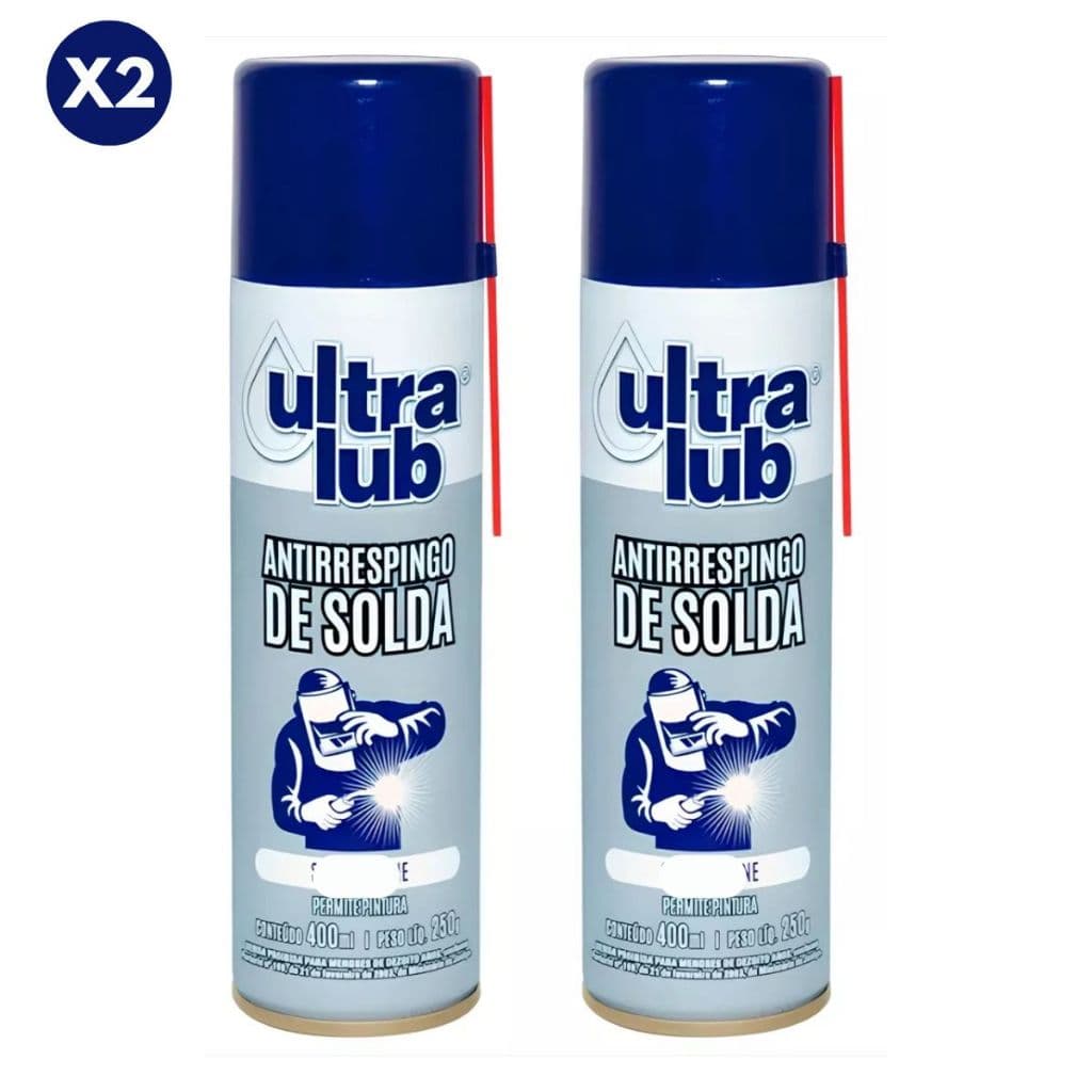 Kit 2 Antirrespingo de Solda Spray com Silicone 400ml Ultra Lub