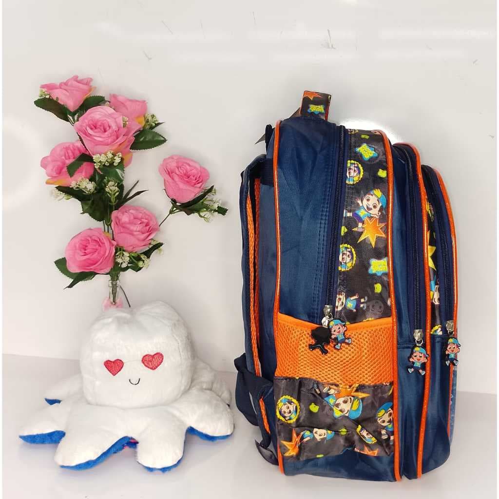 Kit promoção Mochila escolar Lucas Neto com polvo e dois brincos
