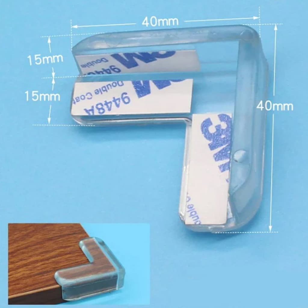 Protetor de quina quadrado de silicone Kit com 8