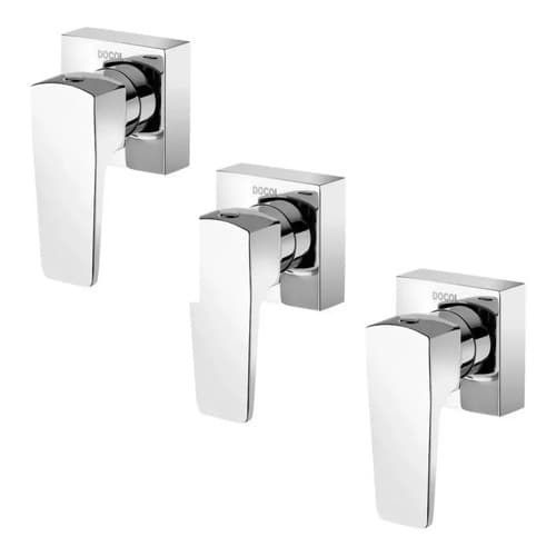 Kit 3 Acabamentos Registro Docol Lift p/ Base Deca 1/2" 3/4" e 1" Cromado