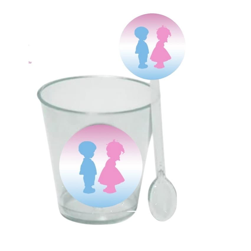 Copinho de Brigadeiro com colher personalizado c/ 80 unidadess(40 copos + 40 Colheres)