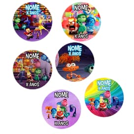 Adesivos Papel Fotográfico 4cm x 4cm Divertida Mente  Personalizado