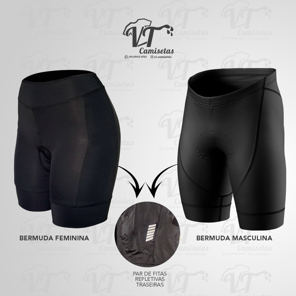 Bermuda Short Ciclismo Masculino e Feminino Preto