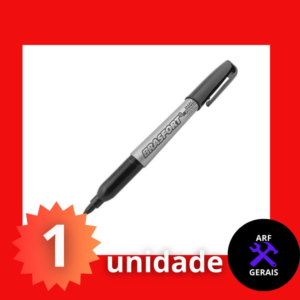 Caneta Marcador Permanente P/Fina Preta Brasfort CANETA