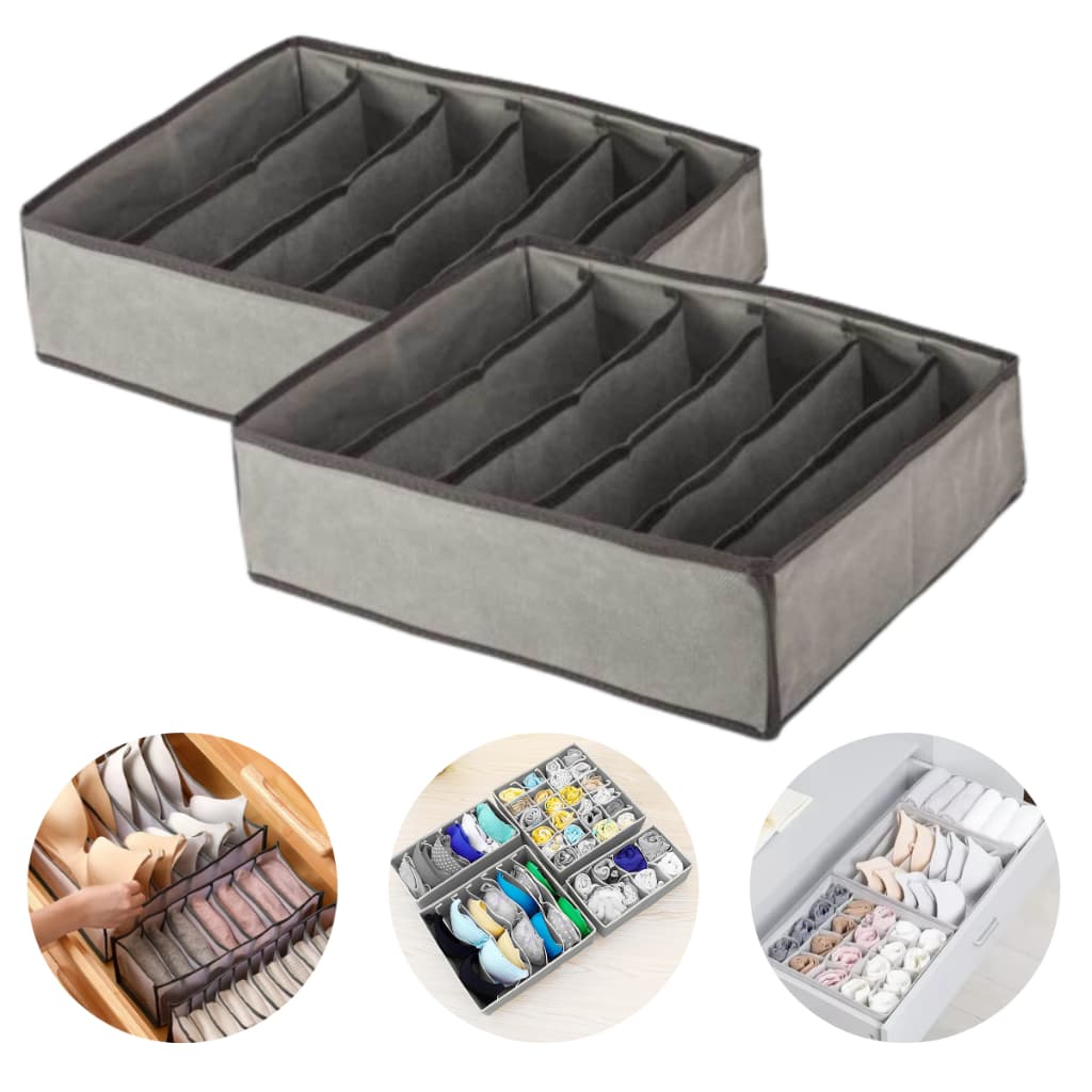 Kit 2 Organizador Gaveta Colmeia c/ 7 Divisórias Sutia  Meia Calcinha Gravata Rasteirinha Chinelo