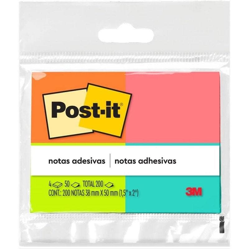 Bloco de Notas Adesivas 38x50mm-200 Folhas-Tropical-Post it 3M