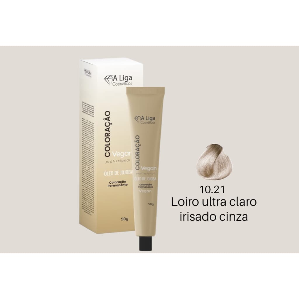 COLORAÇÃO VEGANA 10.21 A LIGA COSMÉTICOS 60 GR - LOIRO ULTRA CLARO IRISADO CINZA
