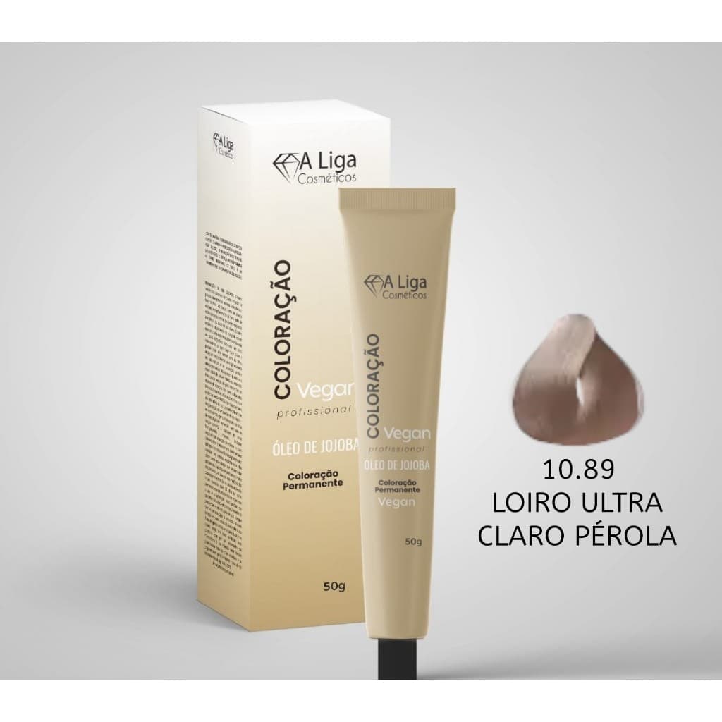 COLORAÇÃO VEGANA 10.89 A LIGA COSMÉTICOS 60 GR - LOIRO ULTRA  CLARO PÉROLA