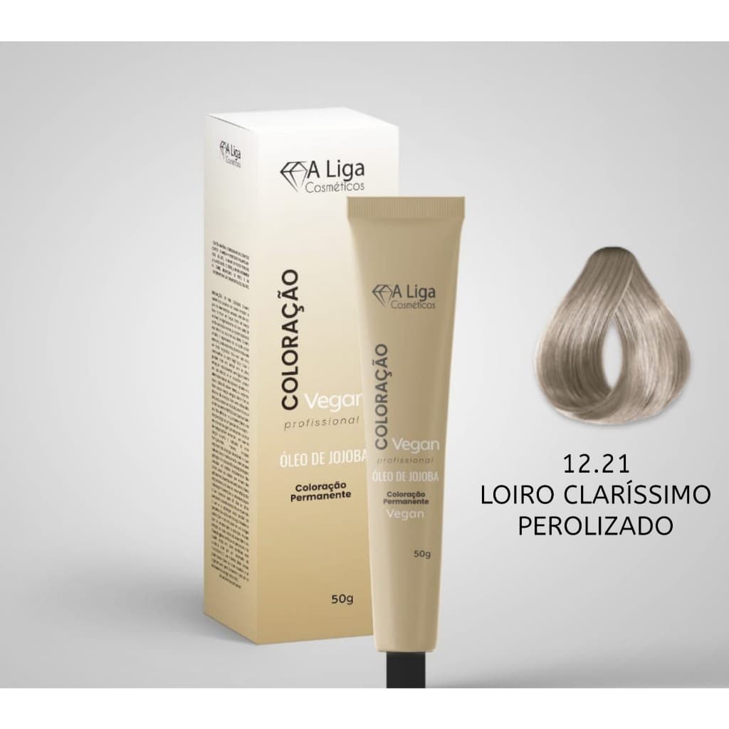 COLORAÇÃO VEGANA 12.21 A LIGA COSMÉTICOS 60 GR - LOIRO CLARISSIMO PEROLIZADO