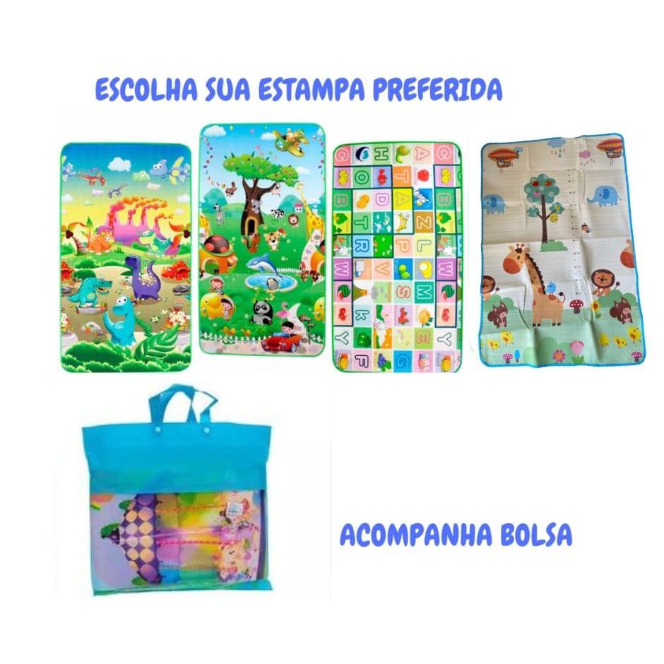 Tapete térmico de atividades infantil 180x115 m várias estampas com sacola