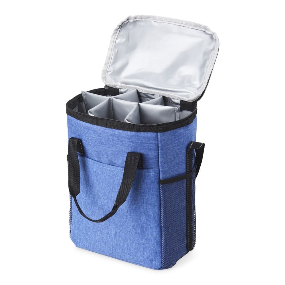 Bolsa Térmica 16L Porta Vinho 6 Garrafas Multiuso Bolsa Organizadora Com Divisória Com Alça Transversal
