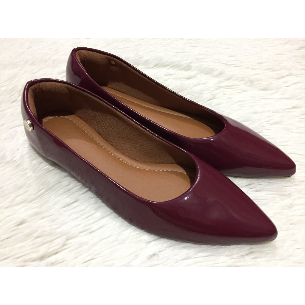 Sapatilha Feminina Bico Fino Alongado Vz Marsala Confort
