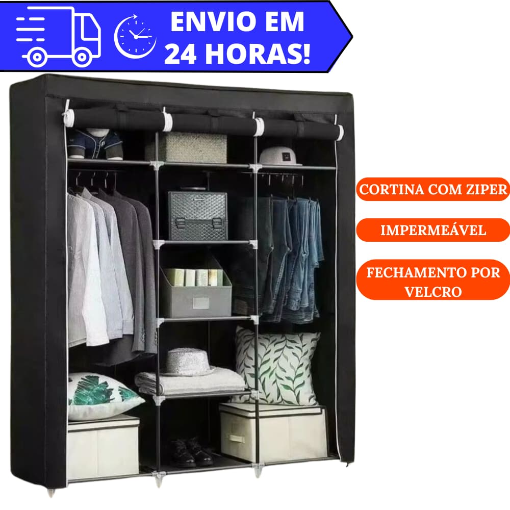 Guarda Roupa Dobrável REFORÇADO Organizador De Roupa Armário Grande Portátil