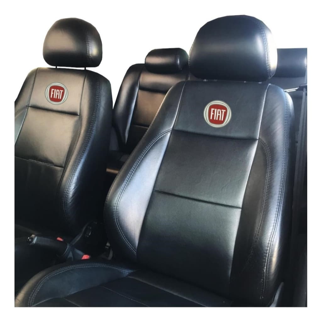 Capa P/ Banco Carro 100% Em Couro Fiat Palio e Capa De Volante