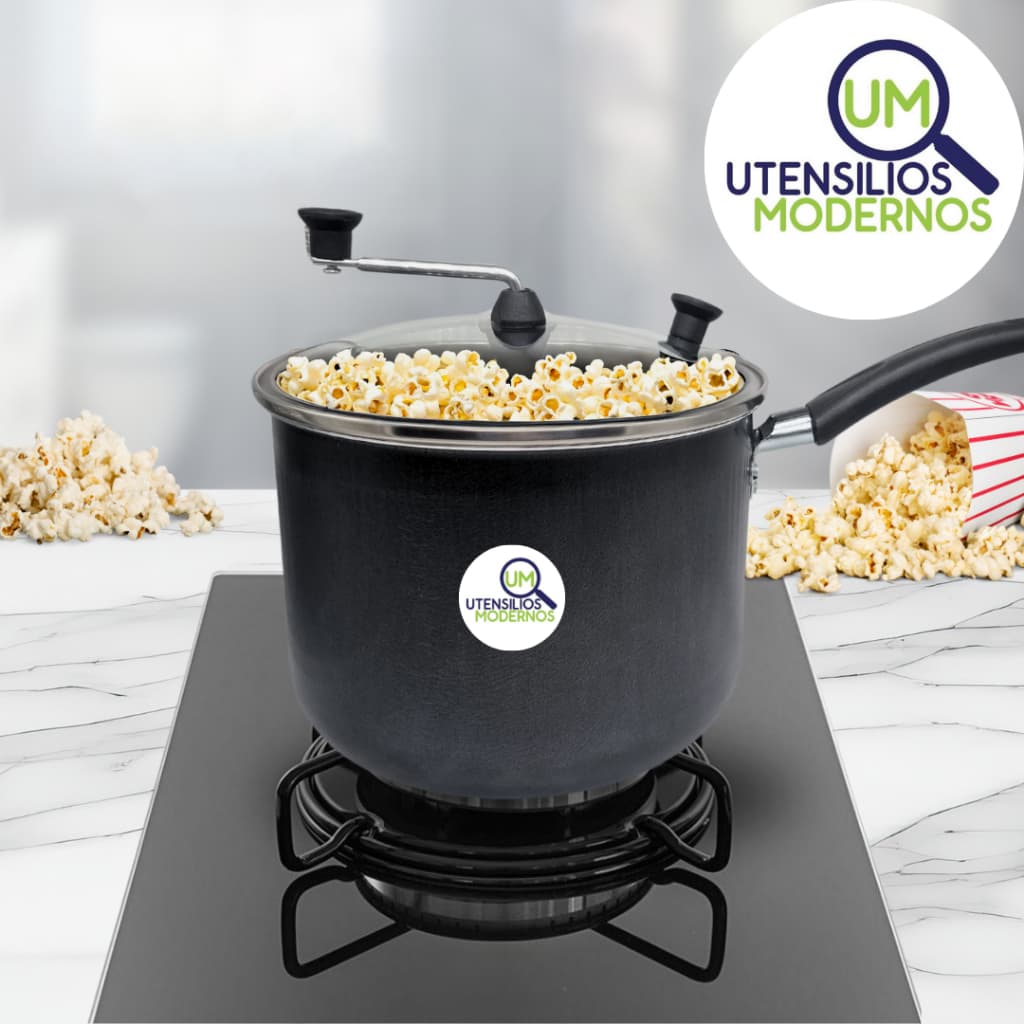 Pipoqueira Antiaderente n°20 4,3 Litros com Tampa de Vidro Aluminio Amj