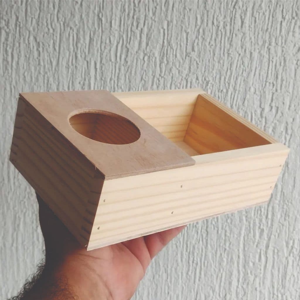 Bandeja Petisqueira com divisória madeira pinus 23x14x6,5 lisa