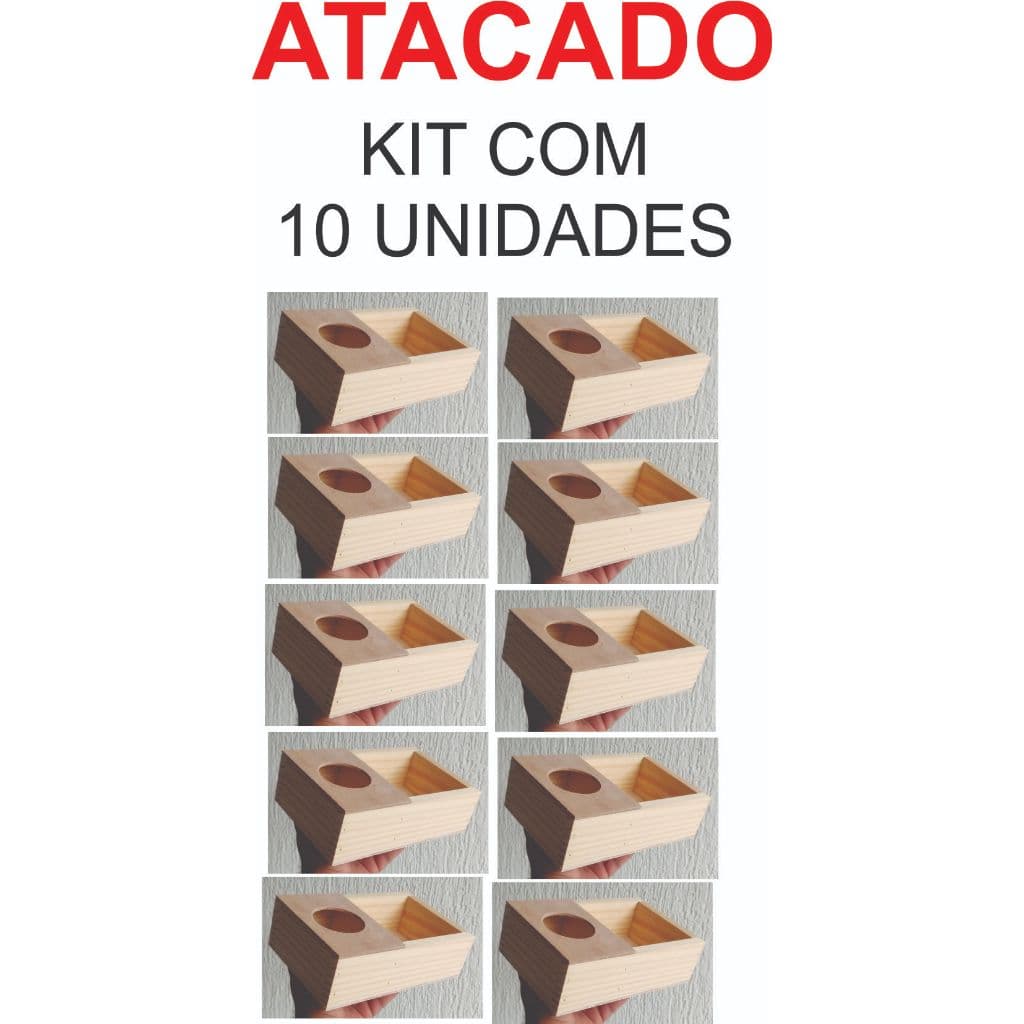 kit com 10un mini bandeja pestiqueira com espaço para garrafa23x14x6,5cm