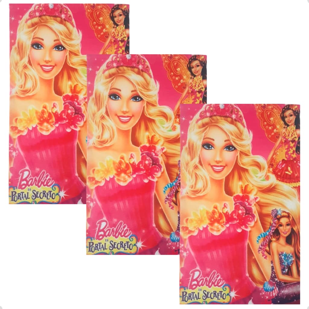 Toalha Toalhinhas Infantil Pequenas De Rosto Escolar Lancheira Estampada Barbie Princesas