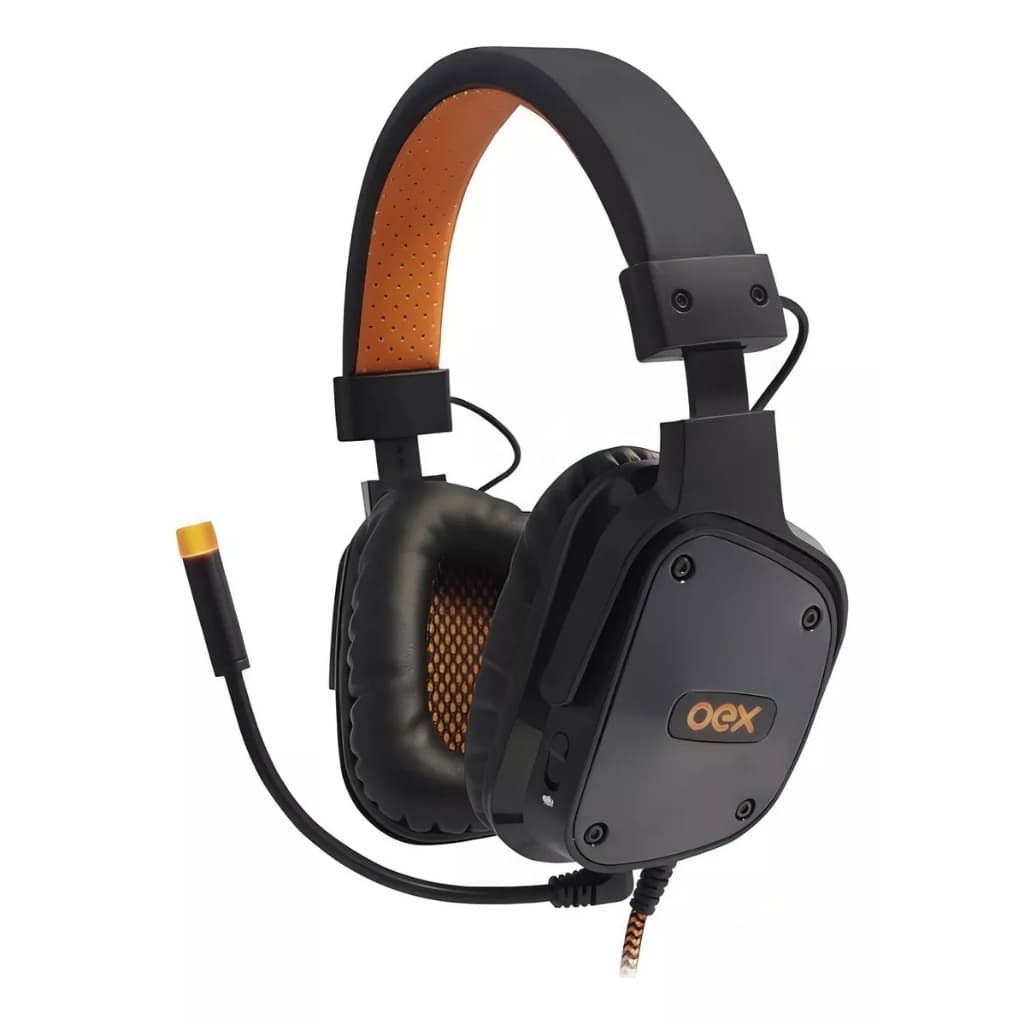 Headset Gamer OEX Shield HS409 7.1 Surround USB Com Microfone LED Graves Potentes Haste Ajustável