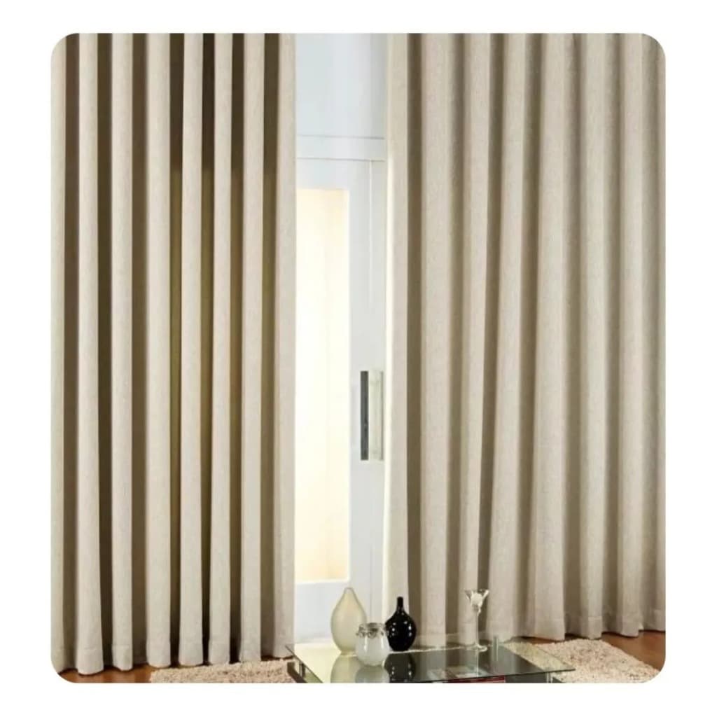 Cortina Voil Gase De Linho Com Forro Oxford 5,00x2,50 Luxo