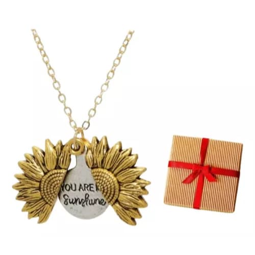 Colar Pingente Girassol You Are My Sunshine Presente Namoro