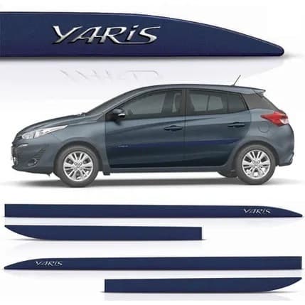 Jogo Friso Lateral Ponta Facão YARIS TODOS MODELOS - Grafia Cromada - Todas as Cores
