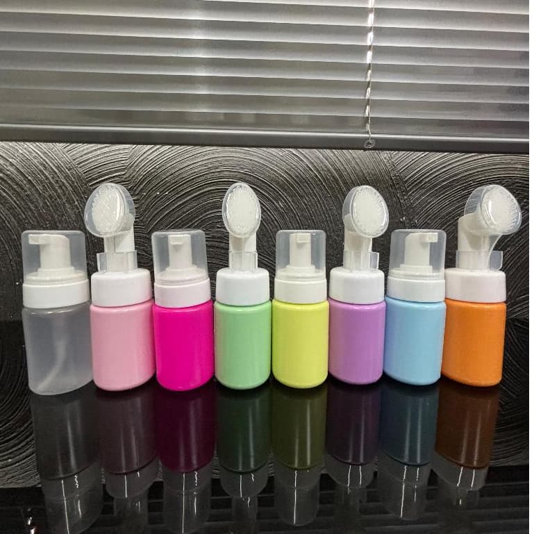 Frasco Pump Espumador 125ml - Limpeza Facial Skin Care Com Escova de Silicone ou Bico Pump - Unidade