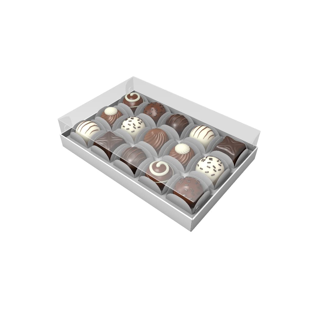 10 Caixas Brigadeiro Gourmet para 15 doces Branco ou Kraft 22x15x5cm