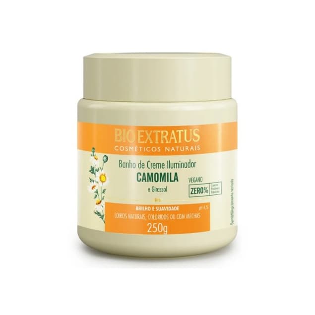 Banho de Creme Iluminador Bio Extratus Camomila e Girassol LANÇAMENTO 250g