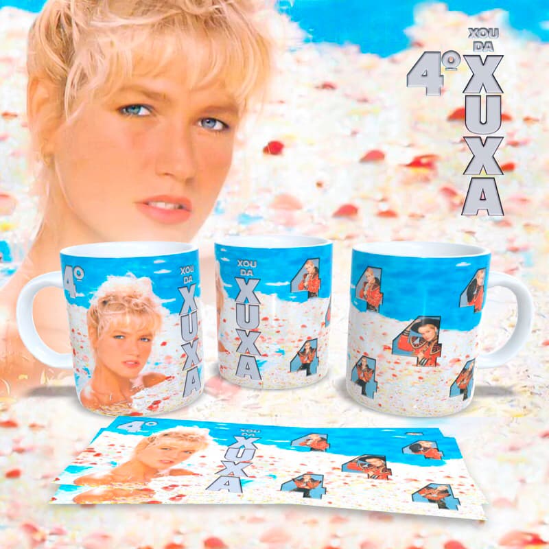 Caneca Personalizada de Porcelana Importada / ESTAMPA EXCLUSIVA / Caneca 4º Xou da Xuxa