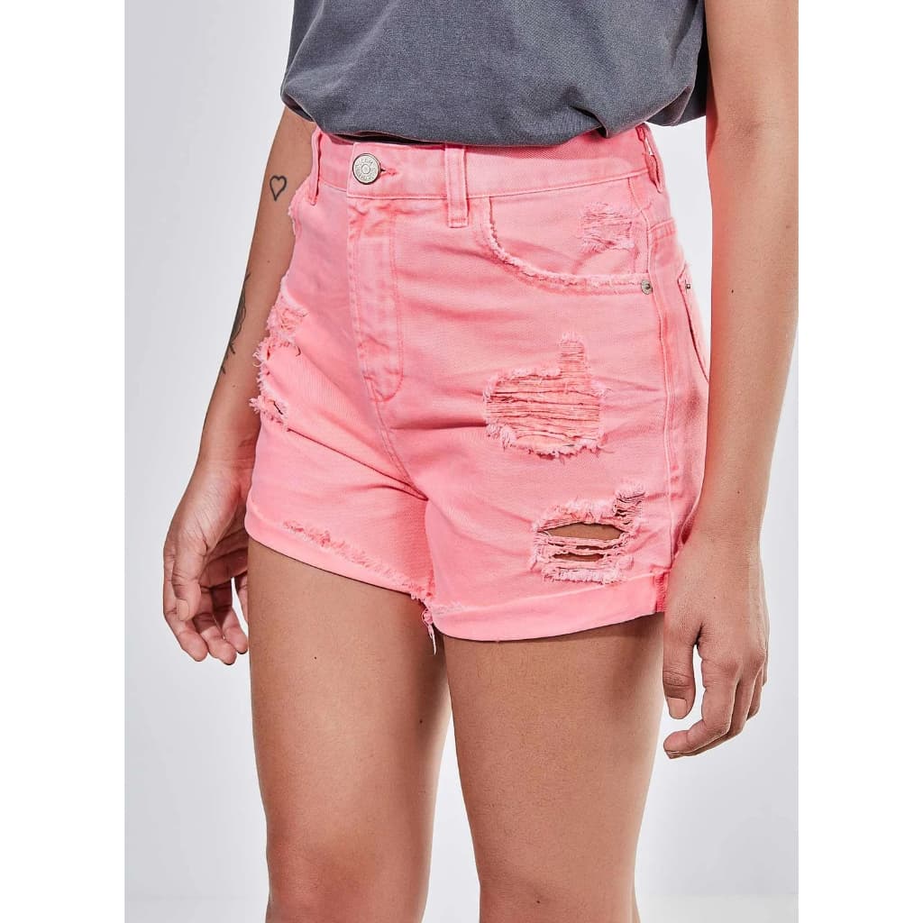 Shorts Rosa Neon Jeans YOUCOM tamanho 34 - Short Jeans Cintura Alta 34 YOUCOM