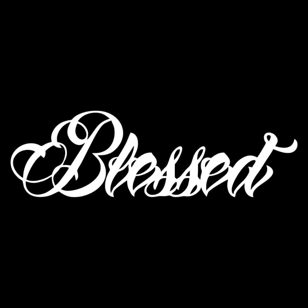 Adesivo Frase Blessed Abençoado Carro Moto