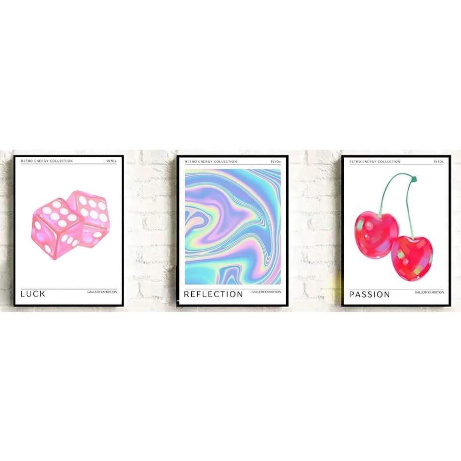 Quadro decorativo Poster holográfico abstrato 40x60 cada