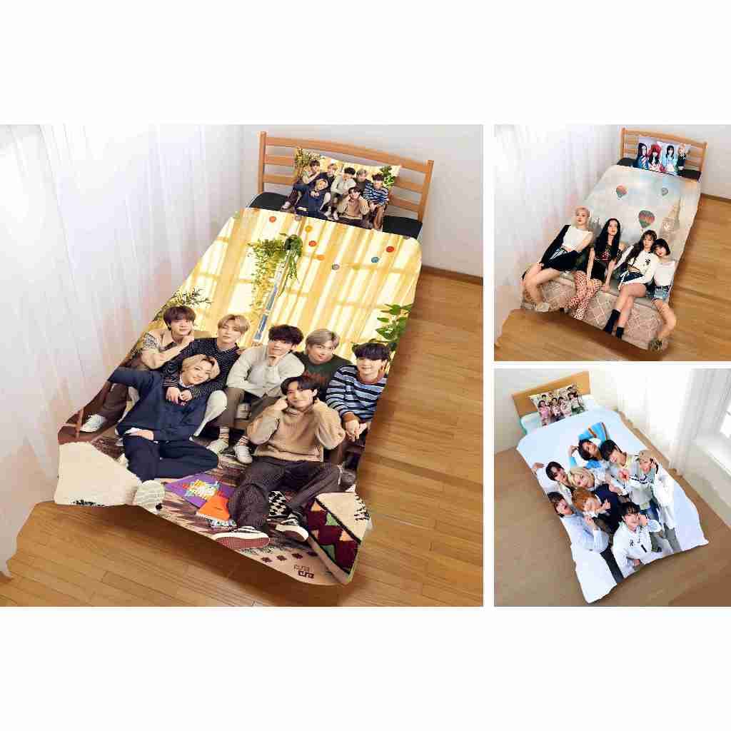 Jogo de Cama K-Pop Vários Modelos BTS Stray Kids Black Pink