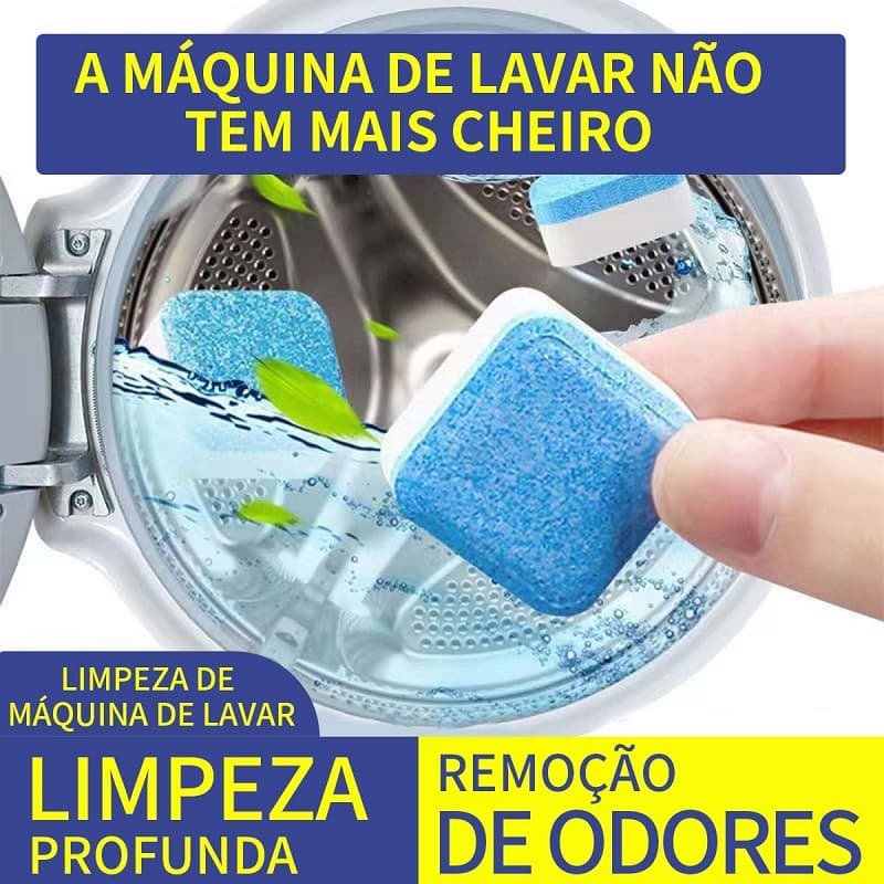 KIT  2 4 6 8 Pastilhas para Limpeza de Máquinas de Lavar Roupas Efervescentes Multifuncional ferramenta para cuidar