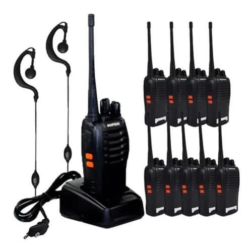 Kit Rádio Comunicador Baofeng BF 777s 16 canais Excelente frequência 400-470MHz Preto