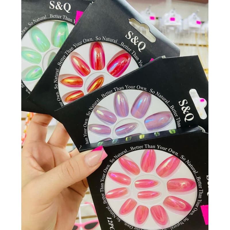 PROMOÇÃO! Unha Postiça Decoradas Amendoada 12 unidades