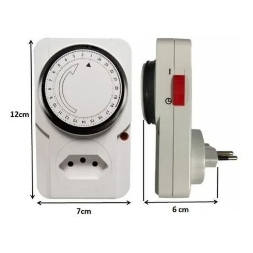 Temporizador Analógico Timer Manual Tomada Liga Desliga Energia 110v / 220v Tomada Inteligente 24 h Promoção