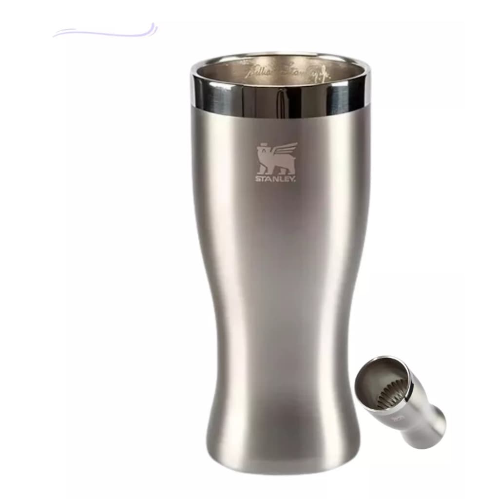 Copo Stanley Pilsner Glass Térmico Original Prata Aço Inox 444ml Presente Dia Pais Lembrancinha