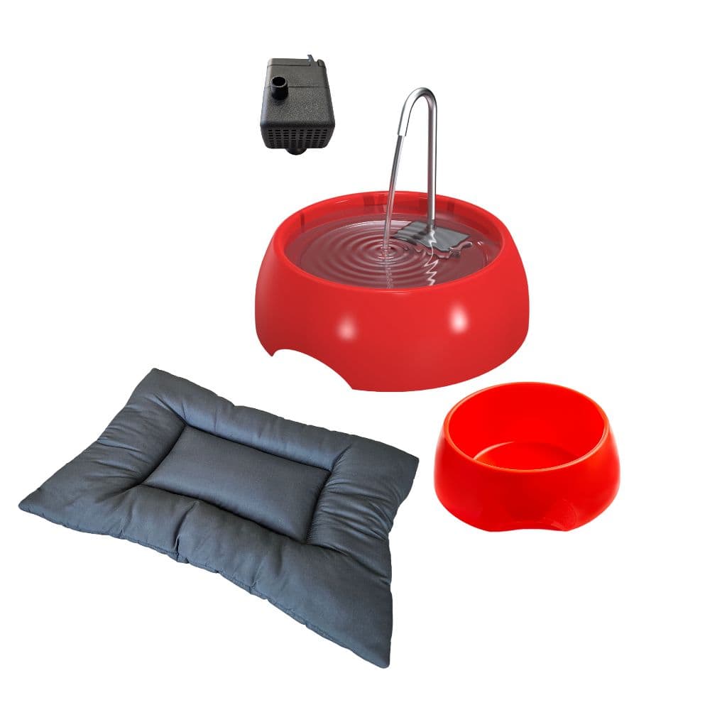 FONTE BEBEDOURO AUTOMATICA + COMEDOURO EXTRA + CAMINHA + FILTRO DE CARVÃO