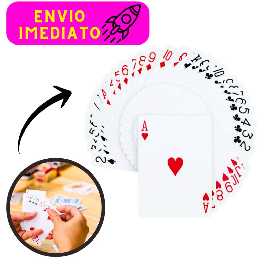 Baralho 54 Cartas Lavável 100% Plástico Material de Qualidade Nipe Grande Jogos