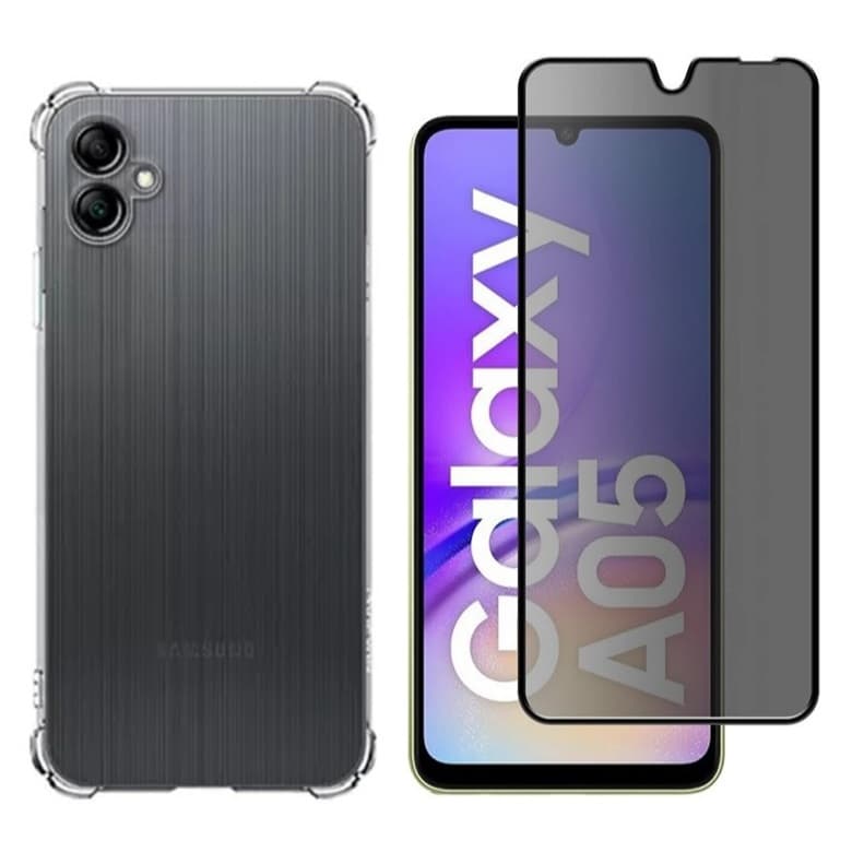 Capa Capinha Anti Impacto + Película de Privacidade Vidro 3D Para Samsung Galaxy A05
