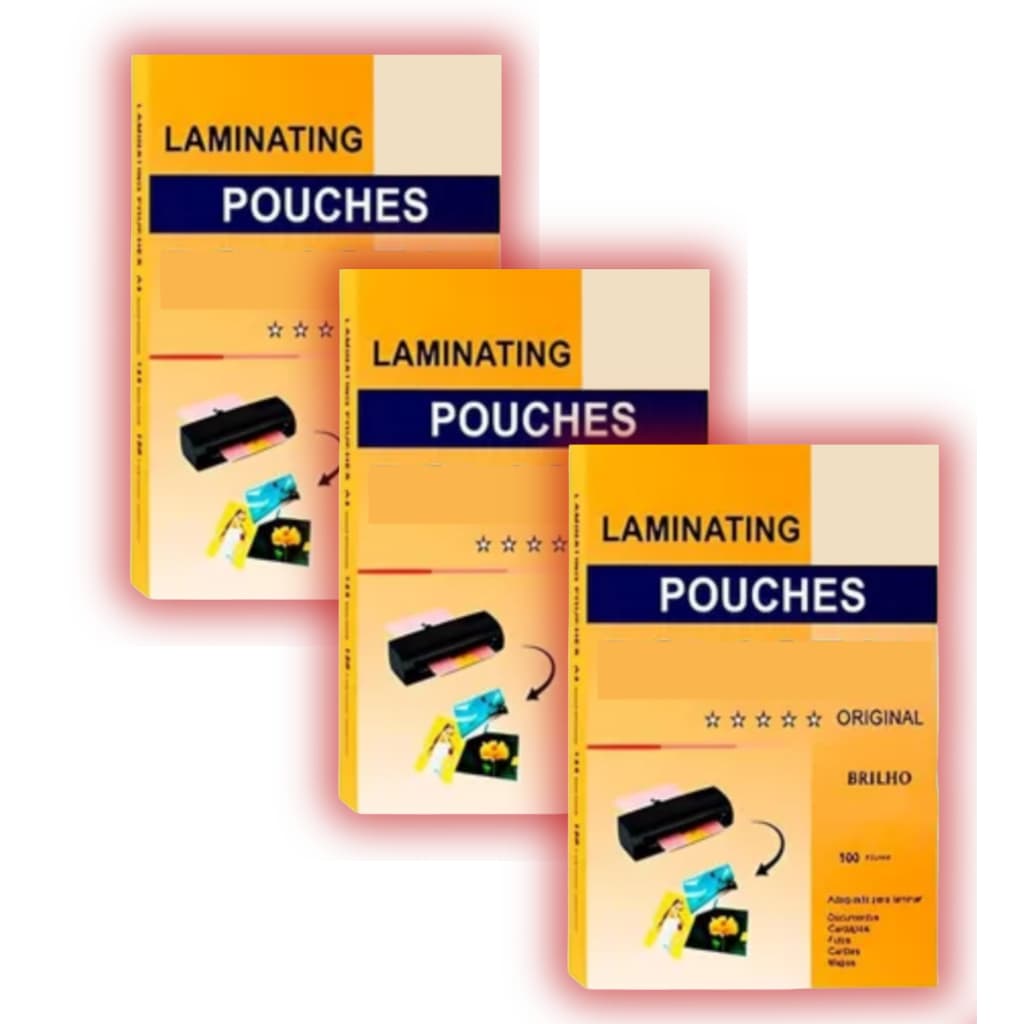 300un Plástico Para Plastificação duradouro  Pouch Cpf Sus 66x99 0,05mm