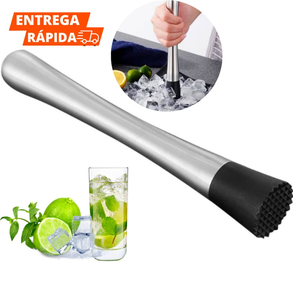 Socador Macerador De Caipirinhas Drinks Bebidas Inox Profissional Para Barman Bartender E Cozinha