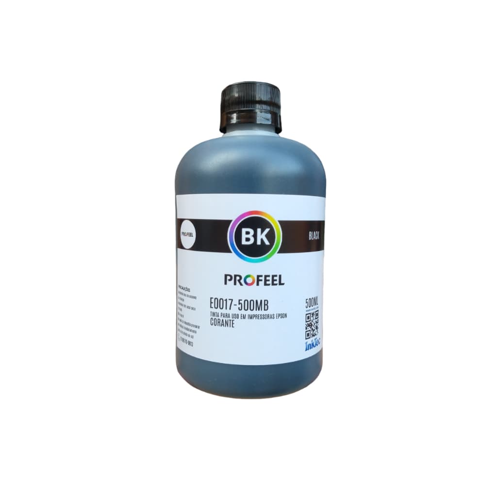 Tinta Preta 500ml Corante Inktec Profeel E0017 Compatível Ep Ecotank L3250 L4150